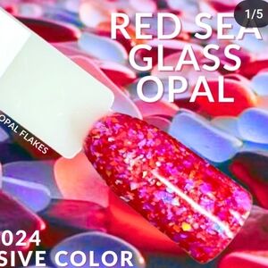New Sparkle & Co Red Sea Glass Opal Dip Powder